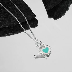 Solid Sterling Silver Toggle Heart Necklace